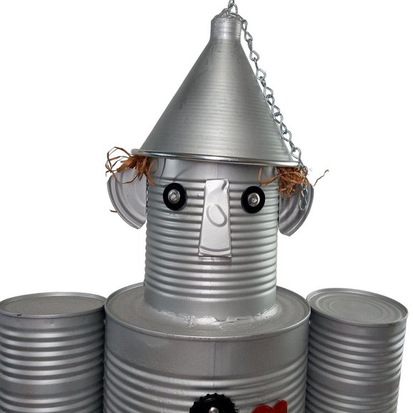Folk Art Tin Man Sculpture Wizard Of Oz Recycled Robot Vintage 24 Inch - Picture 5 of 13